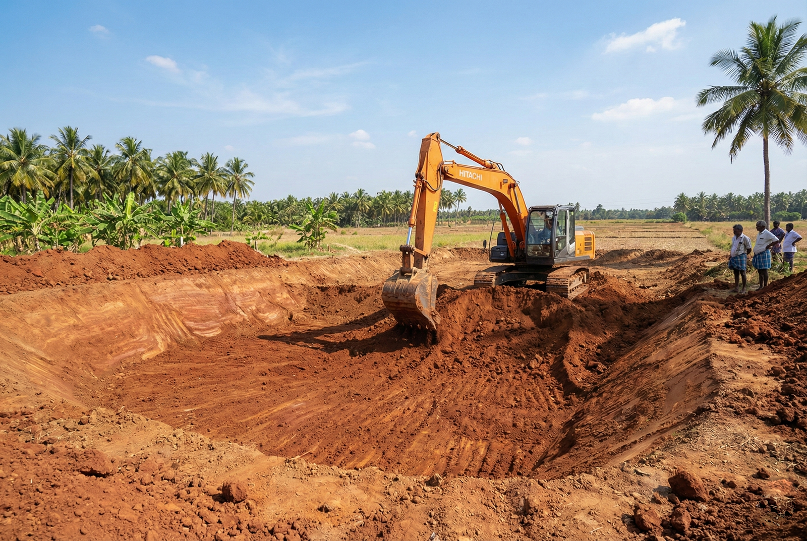 Pond Excavation Service - Machine-based pond construction for water storage